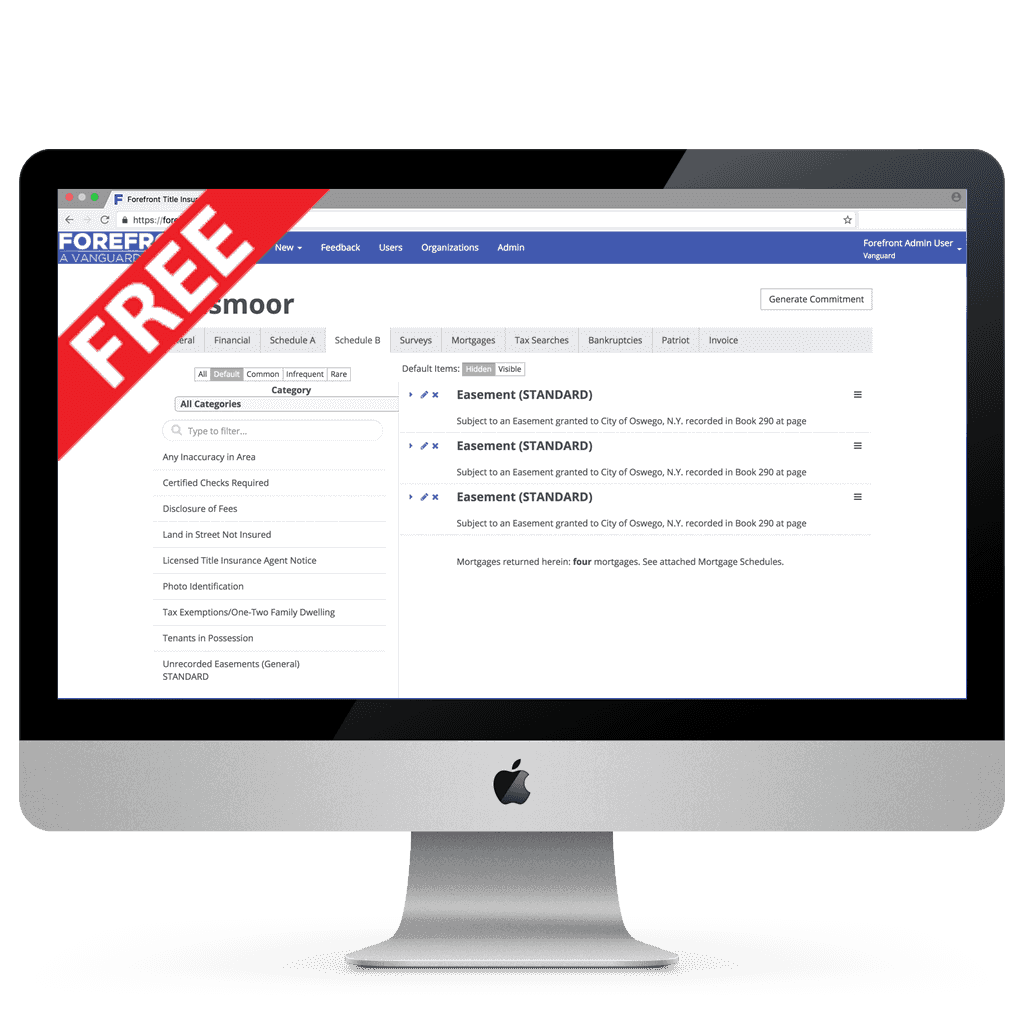 Forefront Title Insurance Production Software Desktop Sample